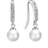 Silver Plated Pearl Drop Earrings Created with Zircondia® Crystals buy online shopping cheap sale