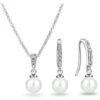 Silver Plated Pearl Drop Set Created with Zircondia® Crystals buy online shopping cheap sale