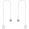 Silver Plated Pearl Thread Earrings Created with Zircondia® Crystals buy online shopping cheap sale