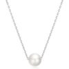 Silver Plated Single Pearl Necklace buy online shopping cheap sale