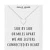 Silver Plated Sister Heart Necklace with Quote Card buy online shopping cheap sale