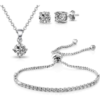 Silver Plated Solitaire Friendship Set Created with Zircondia® Crystals buy online shopping cheap sale