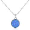 Silver Plated Synthetic Blue Opal Necklace buy online shopping cheap sale