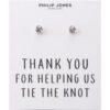 Silver Plated Thank You for Helping us Tie The Knot Earrings with Quote Card buy online shopping cheap sale
