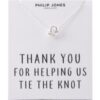 Silver Plated Thank You for Helping us Tie The Knot Necklace with Quote Card buy online shopping cheap sale