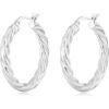 Silver Plated Thick Twisted Hoop Earrings buy online shopping cheap sale