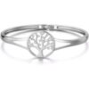 Silver Plated Tree of Life Cuff Bangle Created with Zircondia® Crystals buy online shopping cheap sale