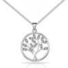 Silver Plated Tree of Life Necklace Created with Zircondia® Crystals buy online shopping cheap sale