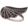 Silver Womens Black CZ Rhodium 925 Ring buy online shopping cheap sale