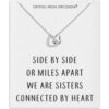 Sister Heart Link Necklace with Quote Card Created with Zircondia® Crystals buy online shopping cheap sale