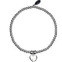 Skinny Love – Heart Silver Stacking Bracelet