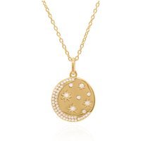 Sophia Starburst Moon Coin Necklace | 18k Gold Plated