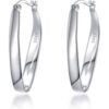 Sterling Silver 30mm Oval Hoop Earrings buy online shopping cheap sale