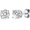 Sterling Silver April (Diamond) Birthstone Earrings Created with Zircondia® Crystals buy online shopping cheap sale