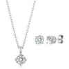 Sterling Silver April (Diamond) Birthstone Necklace & Earrings Set Created with Zircondia® Crystals buy online shopping cheap sale