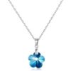 Sterling Silver Aquamarine Flower Necklace Created with Zircondia® Crystals buy online shopping cheap sale