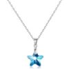 Sterling Silver Aquamarine Star Necklace Created with Zircondia® Crystals buy online shopping cheap sale