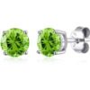 Sterling Silver August (Peridot) Birthstone Earrings Created with Zircondia® Crystals buy online shopping cheap sale