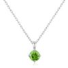 Sterling Silver August (Peridot) Birthstone Necklace Created with Zircondia® Crystals buy online shopping cheap sale