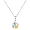 Sterling Silver Aurora Borealis Flower Necklace Created with Zircondia® Crystals buy online shopping cheap sale