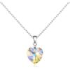 Sterling Silver Aurora Borealis Heart Necklace Created with Zircondia® Crystals