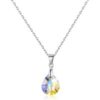 Sterling Silver Aurora Borealis Pear Necklace Created with Zircondia® Crystals buy online shopping cheap sale