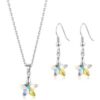 Sterling Silver Aurora Borealis Star Set Created with Zircondia® Crystals buy online shopping cheap sale