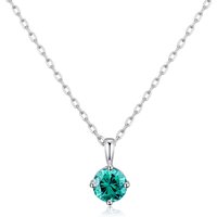 Sterling Silver December (Blue Topaz) Birthstone Necklace Created with Zircondia® Crystals