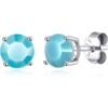 Sterling Silver December (Turquoise) Birthstone Earrings Created with Zircondia® Crystals buy online shopping cheap sale