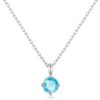 Sterling Silver December (Turquoise) Birthstone Necklace Created with Zircondia® Crystals