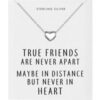 Sterling Silver Friendship Quote Heart Necklace buy online shopping cheap sale