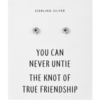 Sterling Silver Friendship Quote Knot Earrings buy online shopping cheap sale