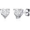 Sterling Silver Heart Stud Earrings Created with Zircondia® Crystals buy online shopping cheap sale