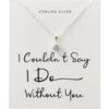 Sterling Silver I Couldn't Say I Do Without You Solitaire Crystal Necklace buy online shopping cheap sale