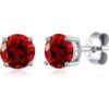 Sterling Silver January (Garnet) Birthstone Earrings Created with Zircondia® Crystals buy online shopping cheap sale