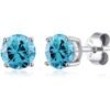 Sterling Silver March (Aquamarine) Birthstone Earrings Created with Zircondia® Crystals buy online shopping cheap sale