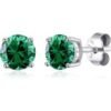 Sterling Silver May (Emerald) Birthstone Earrings Created with Zircondia® Crystals buy online shopping cheap sale