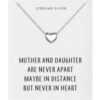 Sterling Silver Mother and Daughter Quote Heart Necklace buy online shopping cheap sale