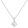 Sterling Silver October (Opal) Birthstone Necklace Created with Zircondia® Crystals
