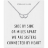 Sterling Silver Sister Heart Link Necklace with Quote Card buy online shopping cheap sale