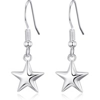 Sterling Silver Star Drop Earrings