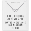 Sterling Silver True Friends Heart Link Necklace with Quote Card buy online shopping cheap sale