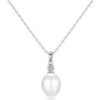 Sterling Silver White Pearl Drop Necklace Created with Zircondia® Crystals buy online shopping cheap sale