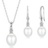 Sterling Silver White Pearl Drop Set Created with Zircondia® Crystals buy online shopping cheap sale