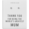 Sterling Silver World's Greatest Mum Crystal Earrings buy online shopping cheap sale
