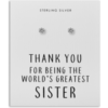 Sterling Silver World's Greatest Sister Crystal Earrings buy online shopping cheap sale