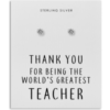 Sterling Silver World's Greatest Teacher Crystal Earrings buy online shopping cheap sale