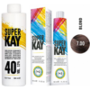 Super Kay 7.00 Blond Permanent Hair Color Cream - 12%/40 Volume Developer