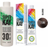 Super Kay 7.00 Blond Permanent Hair Color Cream - 9%/30 Volume Developer