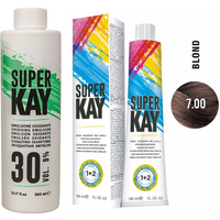 Super Kay 7.00 Blond Permanent Hair Color Cream – 9%/30 Volume Developer, Super Kay (1pk)